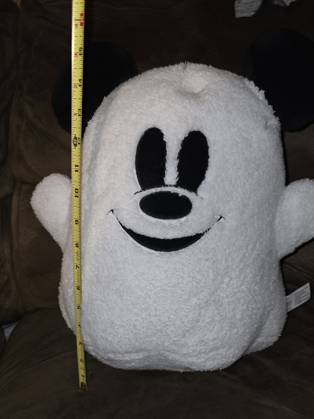 Disney White Plush Ghost Pillow with Black Facial Details